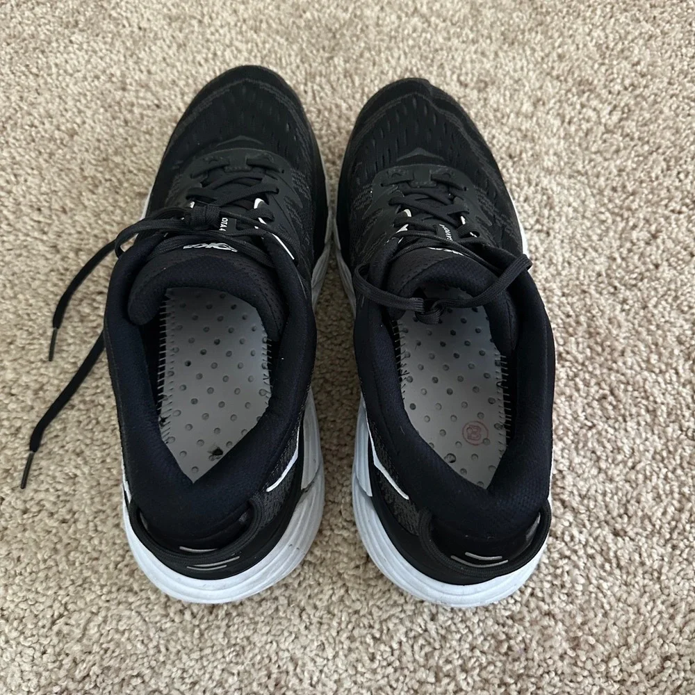 Hoka Gaviota 4 Running Shoes Mens 10.5 Black White 1123198 Stability Sneakers